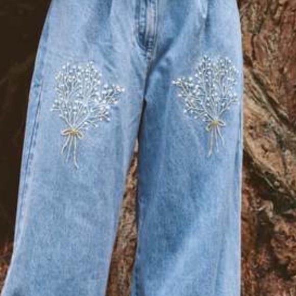 meadows Jeans Nwt Meadows Mursalis Embroidered Jeans Blue Poshmark